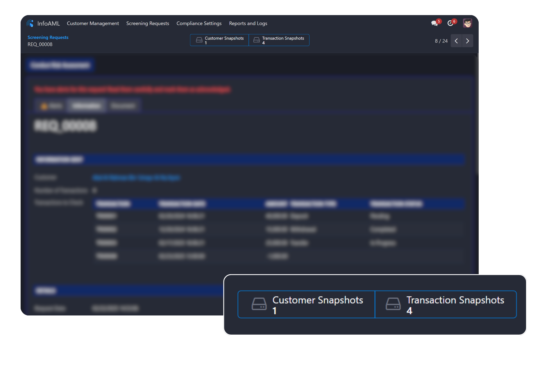 InfoAML Software showcasing audit feature